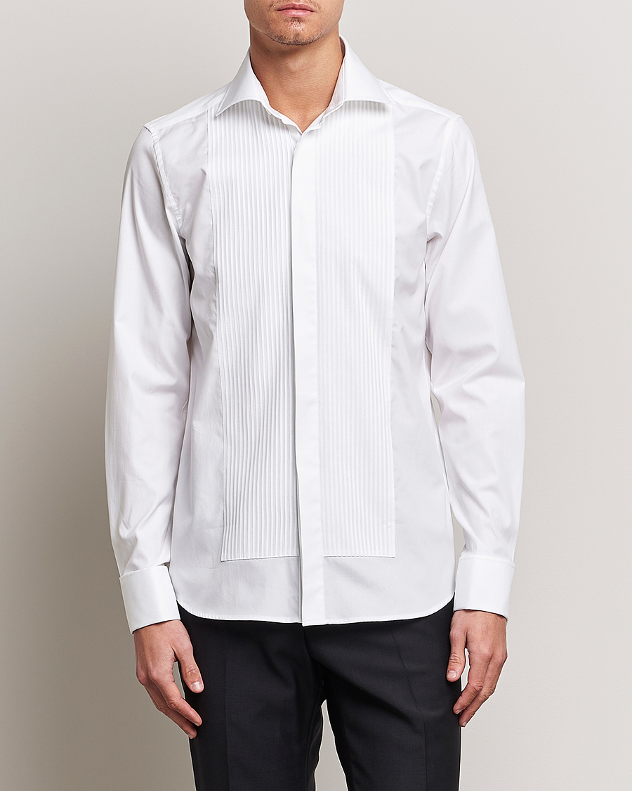 Heren | Overhemden | Oscar Jacobson | Slim Fit Cut Away Tuxedo Double Cuff White