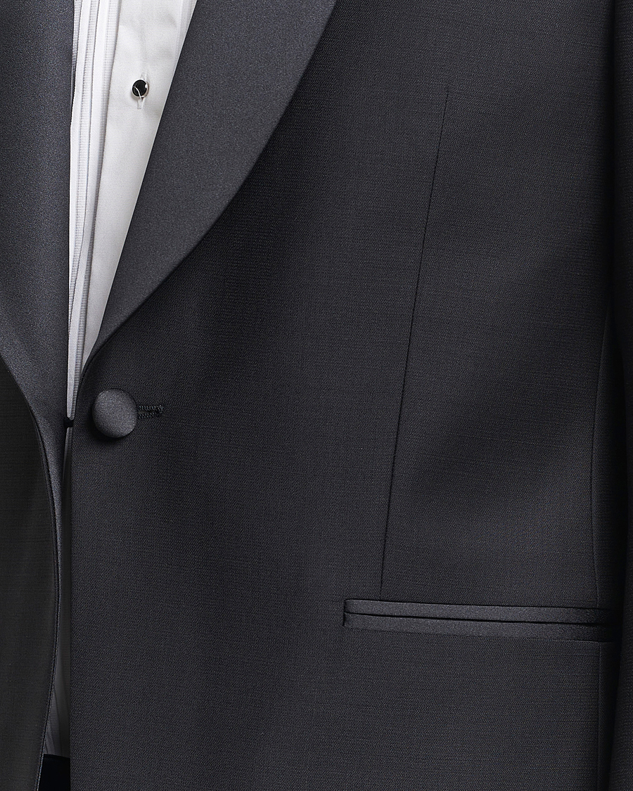 Heren | Blazers | Oscar Jacobson | Figaro Wool Tuxedo Blazer Black