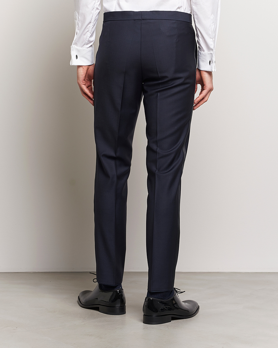 Homme | Pantalons | Oscar Jacobson | Denz Wool Tuxedo Trousers Navy