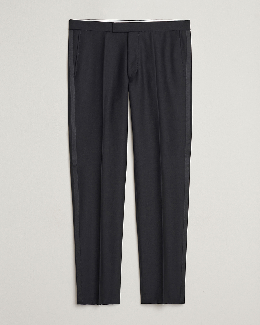 Homme | Pantalons | Oscar Jacobson | Denz Wool Tuxedo Trousers Black