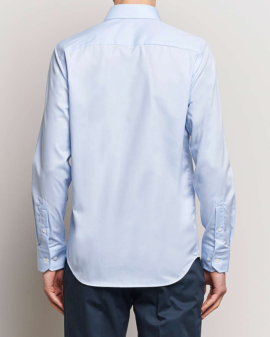 Heren | Overhemden | Oscar Jacobson | Slim Fit Cut Away Non Iron Twill Light Blue