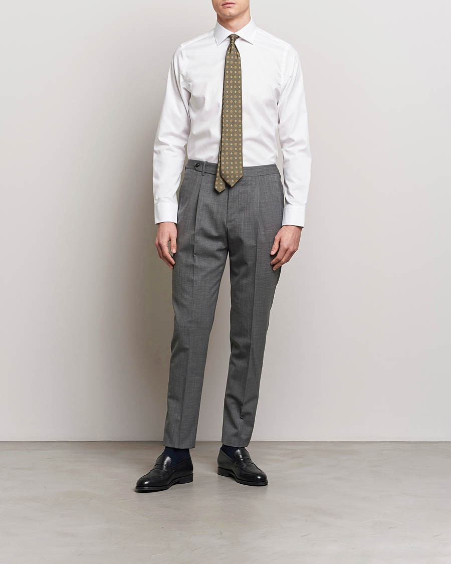 Homme | Chemises | Oscar Jacobson | Slim Fit Cut Away Non Iron Twill White
