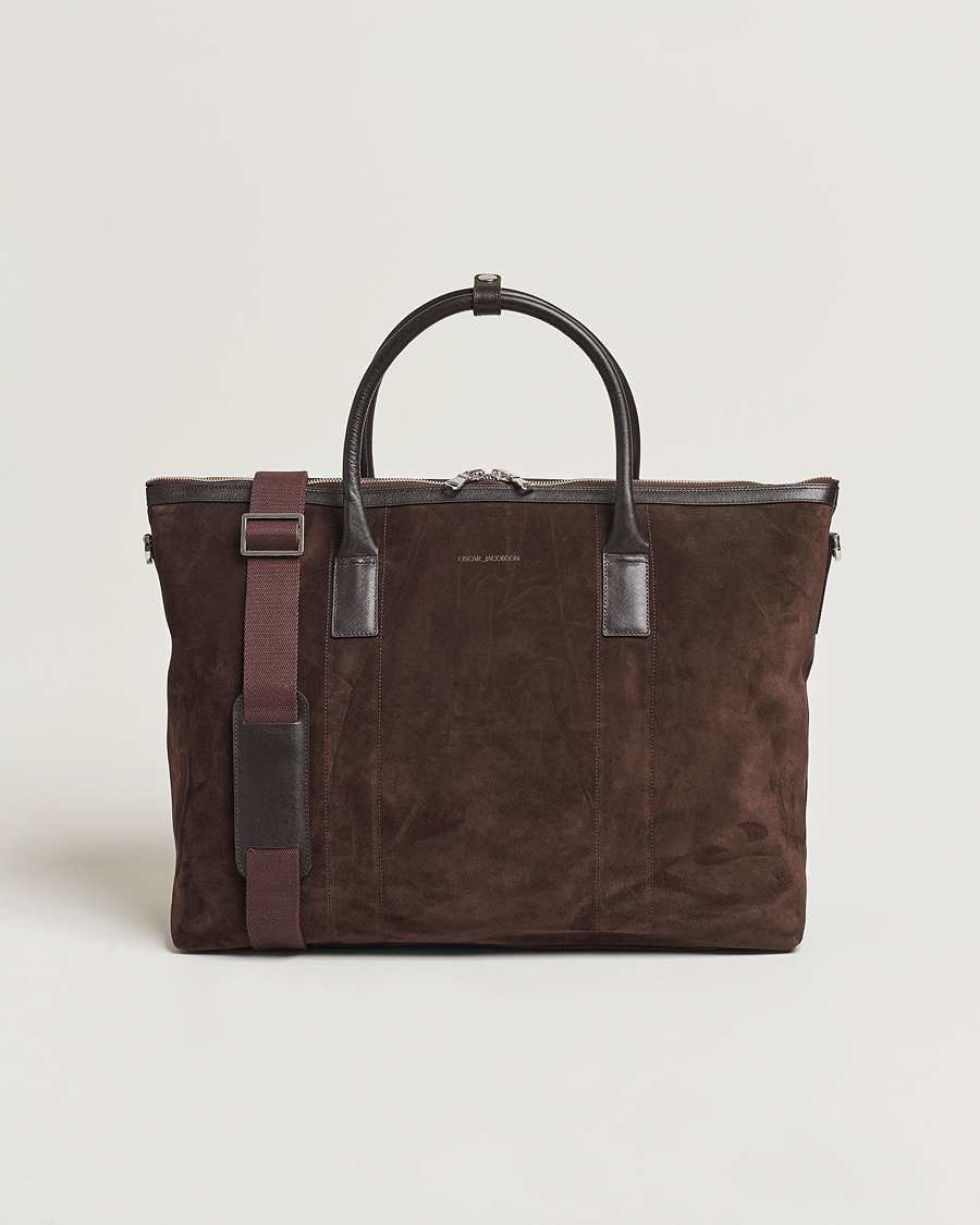 Homme | Sacs | Oscar Jacobson | Weekend Bag Soft Leather Chocolate Brown