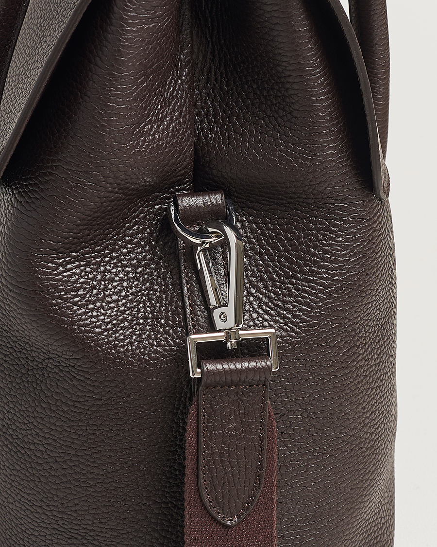 Heren | Tassen | Oscar Jacobson | Overnight Leather Bag Dark Mud Brown