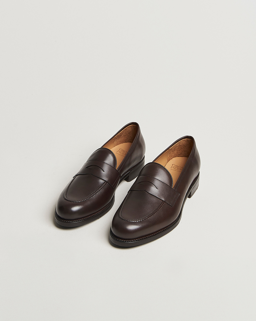 Homme | Loafers | Oscar Jacobson | Penny Loafers Dark Mud Brown