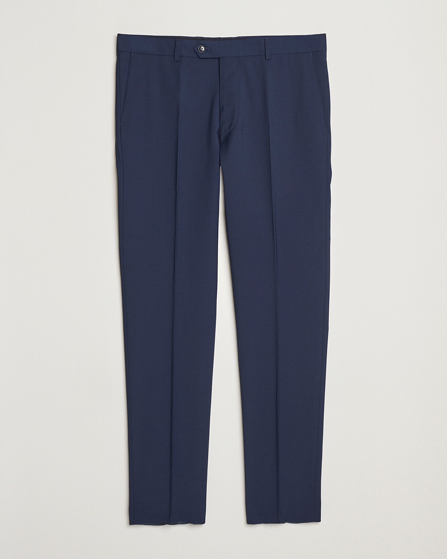 Homme | Pantalons | Oscar Jacobson | Denz Wool Blend Trousers Navy