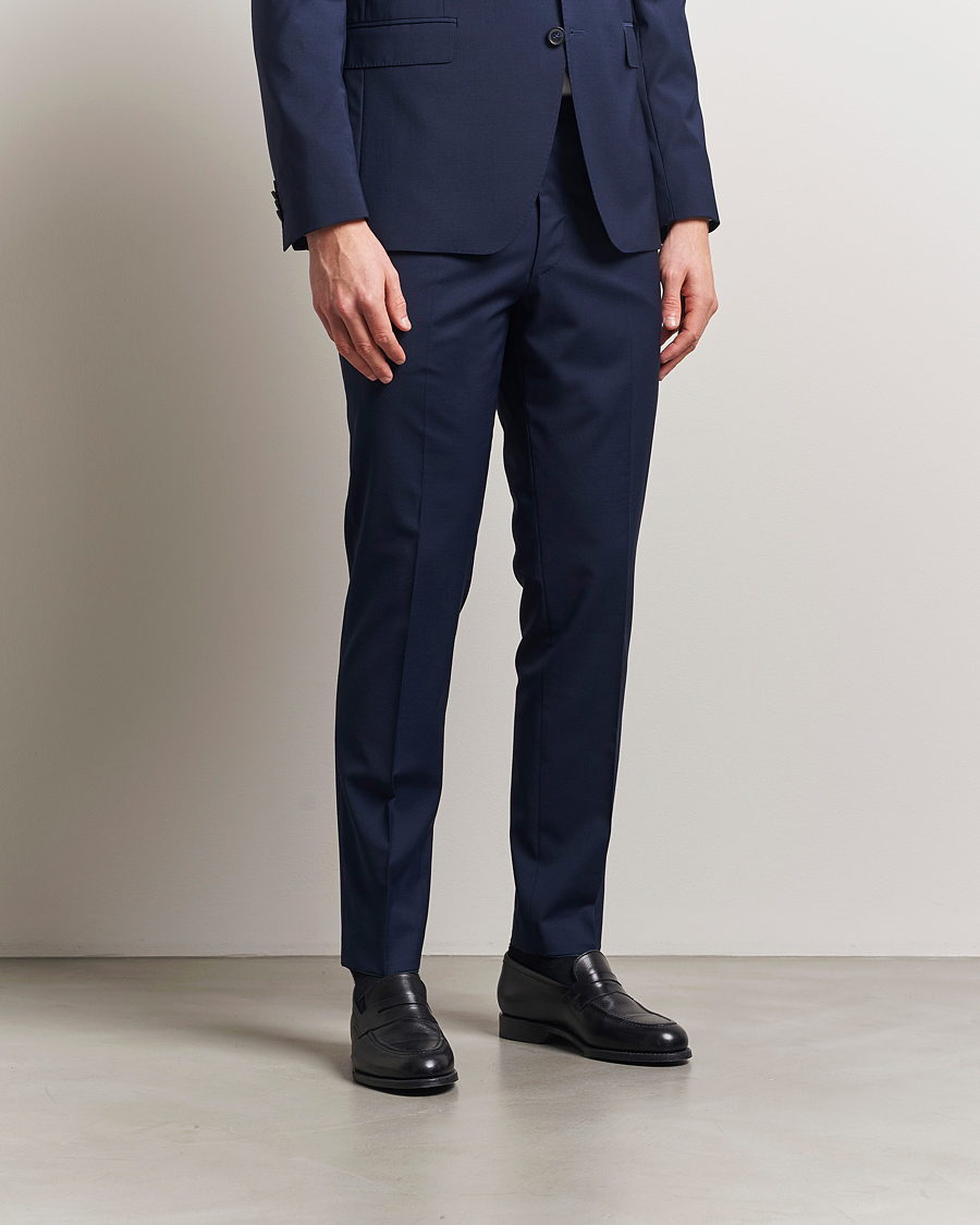 Homme | Pantalons | Oscar Jacobson | Denz Wool Blend Trousers Navy