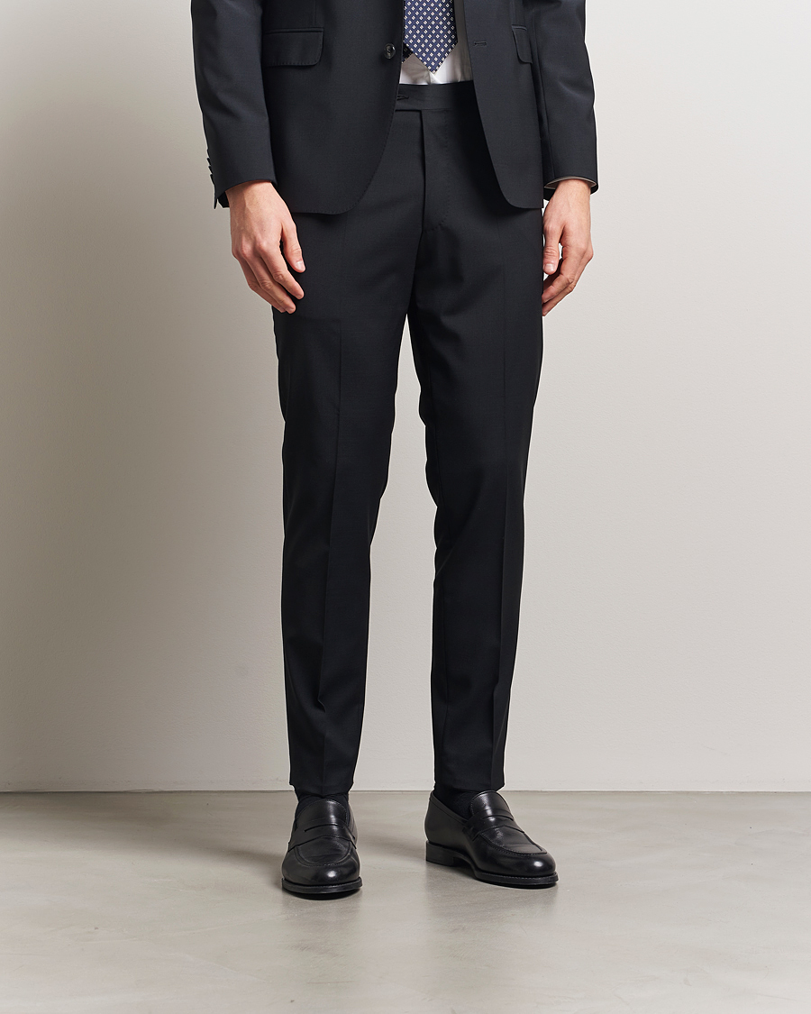 Heren | Broeken | Oscar Jacobson | Denz Wool Blend Trousers Black