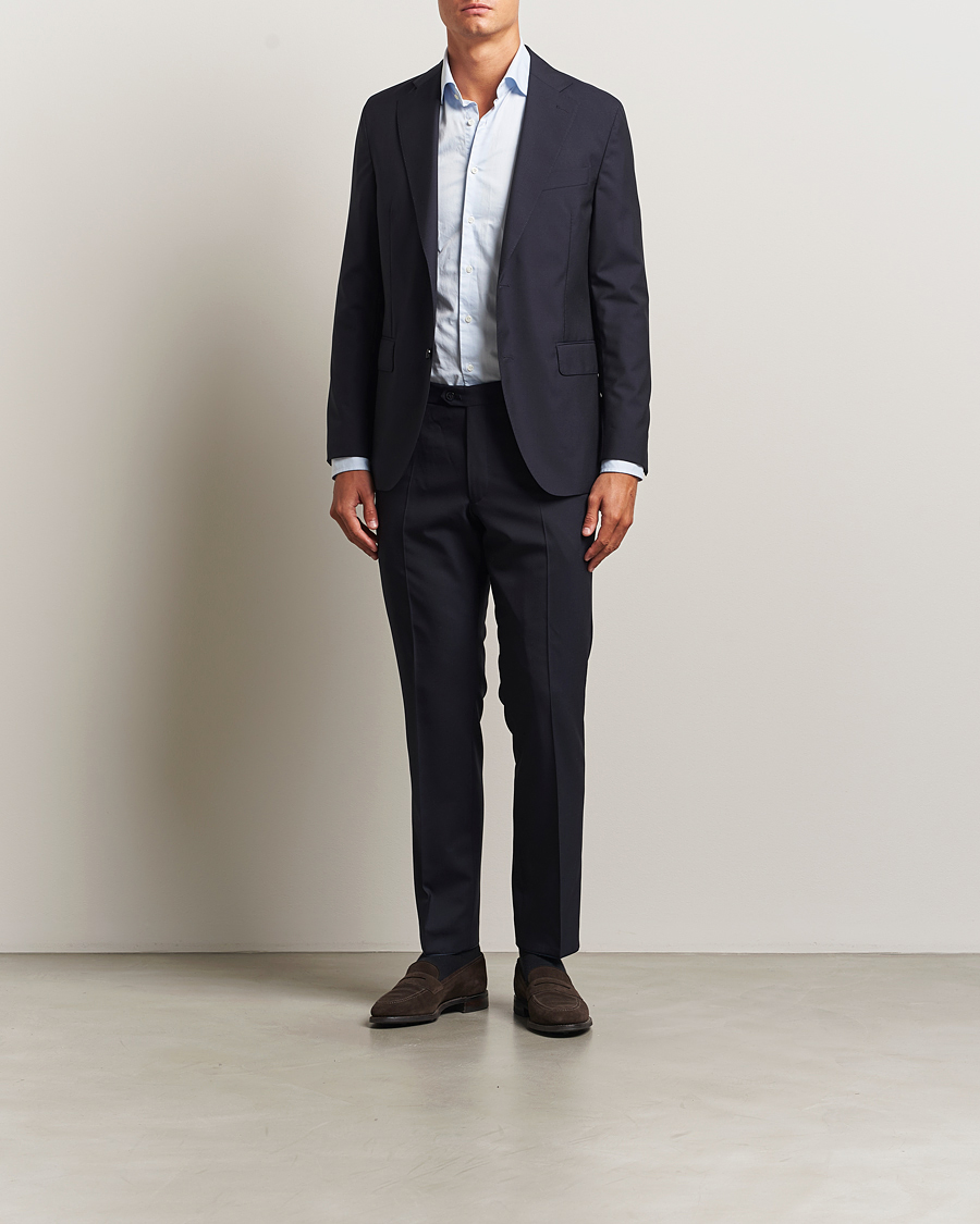 Heren | Broeken | Oscar Jacobson | Dandy Wool Trousers Navy