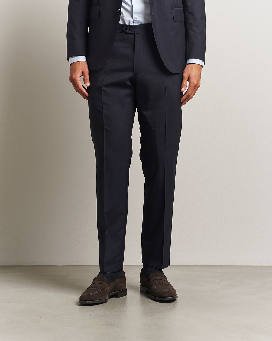 Heren | Broeken | Oscar Jacobson | Dandy Wool Trousers Navy