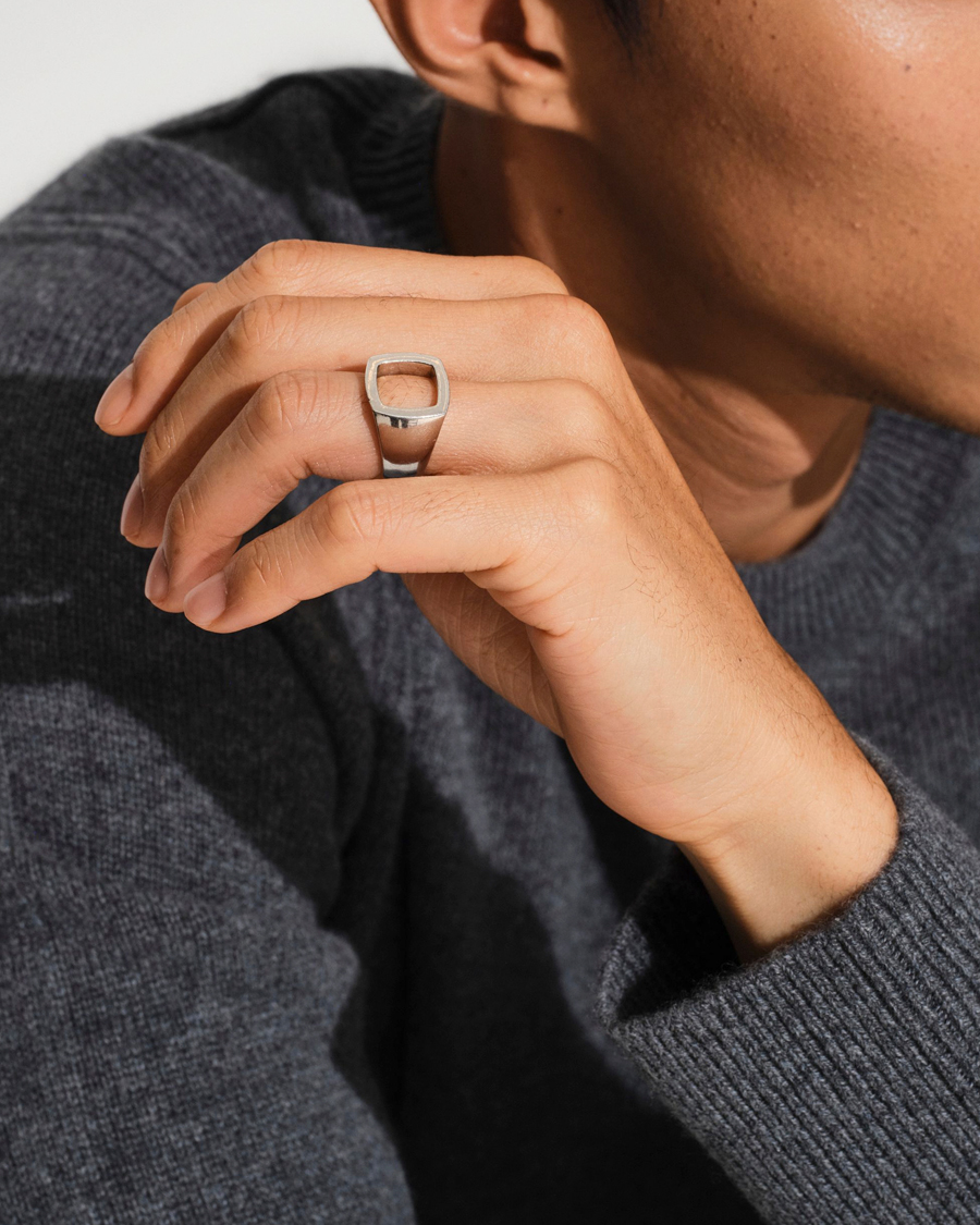 Homme | Bijoux | Tom Wood | Cushion Open Ring Silver