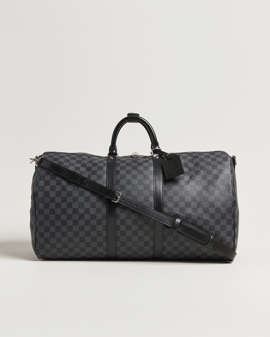 Heren | Pre-Owned & Vintage Bags | Louis Vuitton Pre-Owned | Keepall Bandouliére 55 Damier Graphite