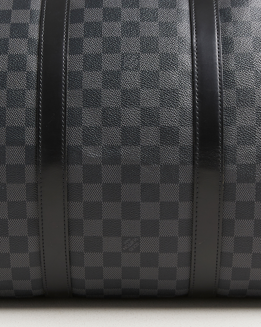 Heren | Pre-Owned & Vintage Bags | Louis Vuitton Pre-Owned | Keepall Bandouliére 55 Damier Graphite