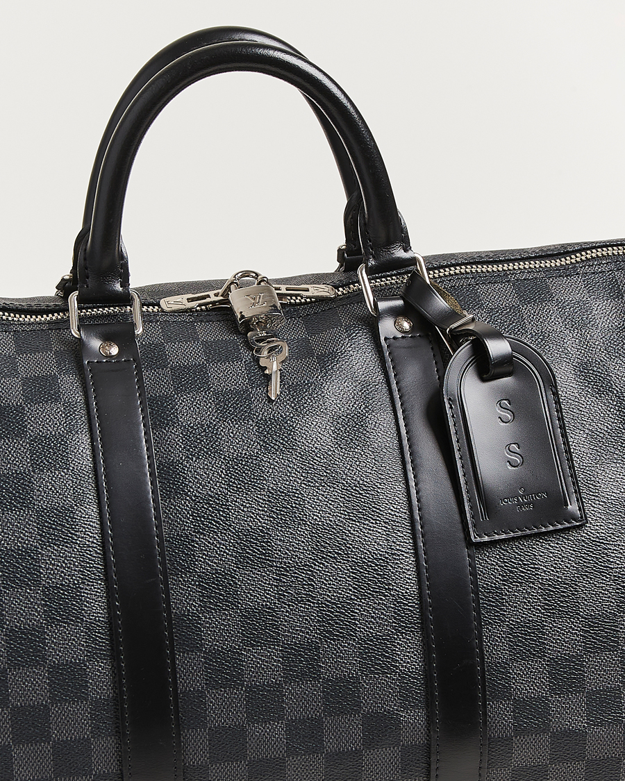 Heren | Pre-Owned & Vintage Bags | Louis Vuitton Pre-Owned | Keepall Bandouliére 55 Damier Graphite