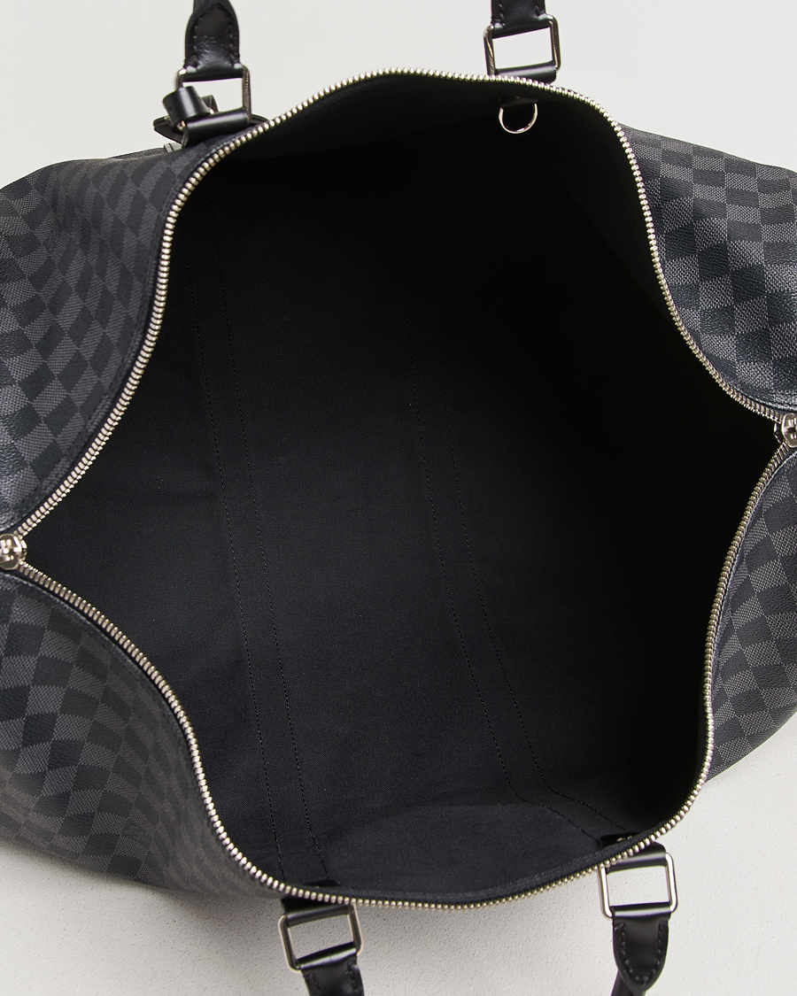 Heren | Pre-Owned & Vintage Bags | Louis Vuitton Pre-Owned | Keepall Bandouliére 55 Damier Graphite
