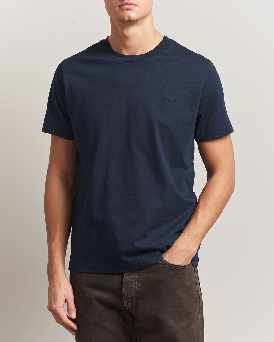 Homme | T-shirts | A.P.C. | Embroidered APC T-Shirt Dark Navy