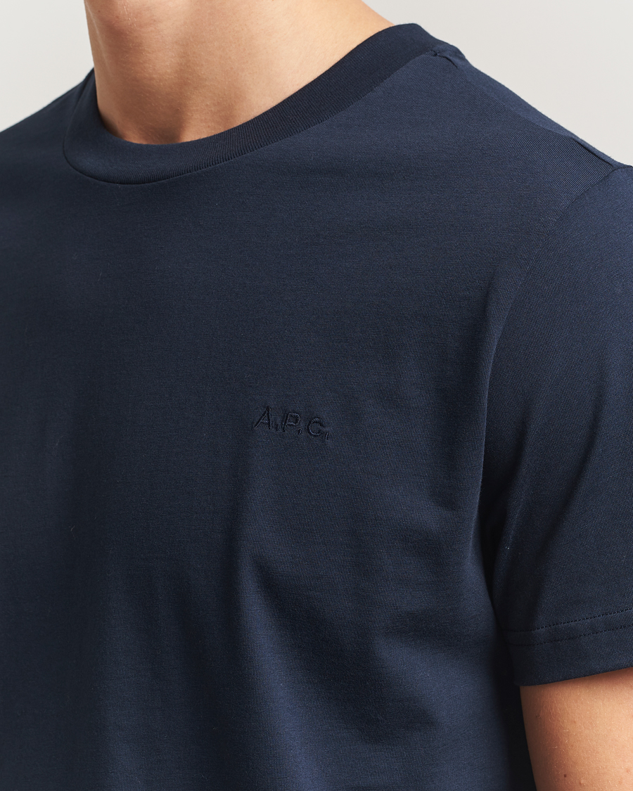 Heren | T-shirts | A.P.C. | Embroidered APC T-Shirt Dark Navy