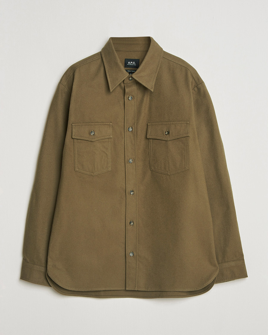 Heren | Overhemden | A.P.C. | Brushed Cotton Overshirt Khaki