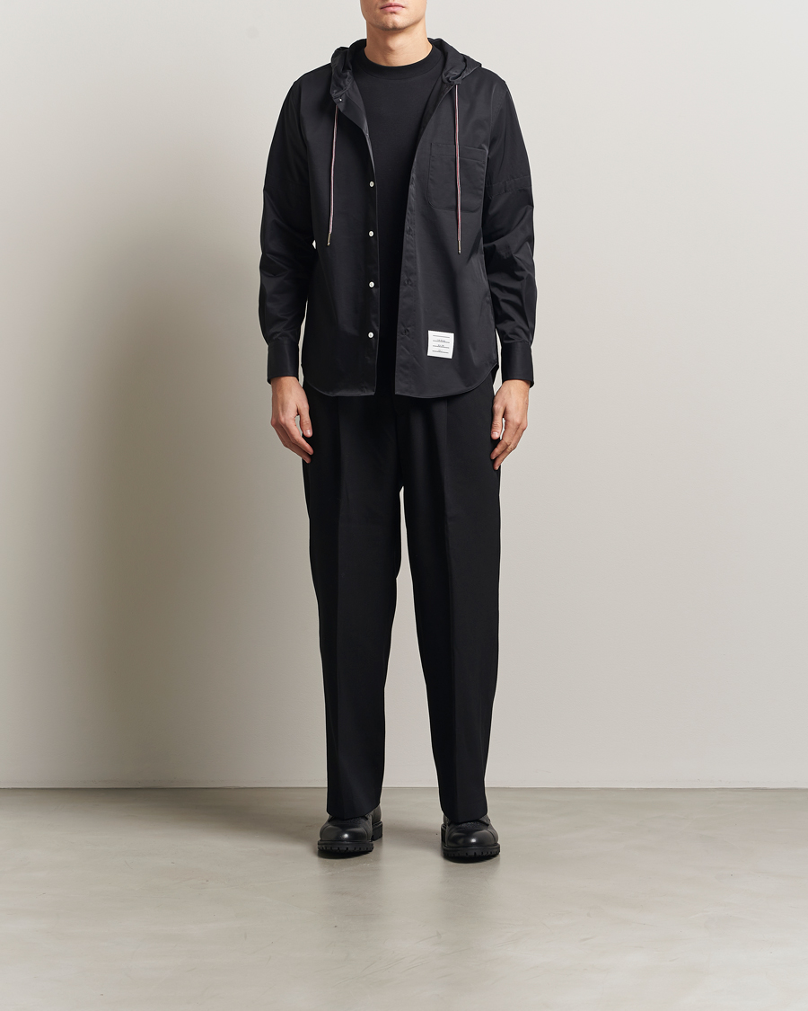 Homme | Chemises | Thom Browne | Long Sleeve Hooded Overshirt Black