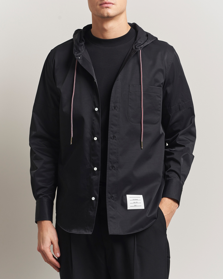 Homme | Chemises | Thom Browne | Long Sleeve Hooded Overshirt Black