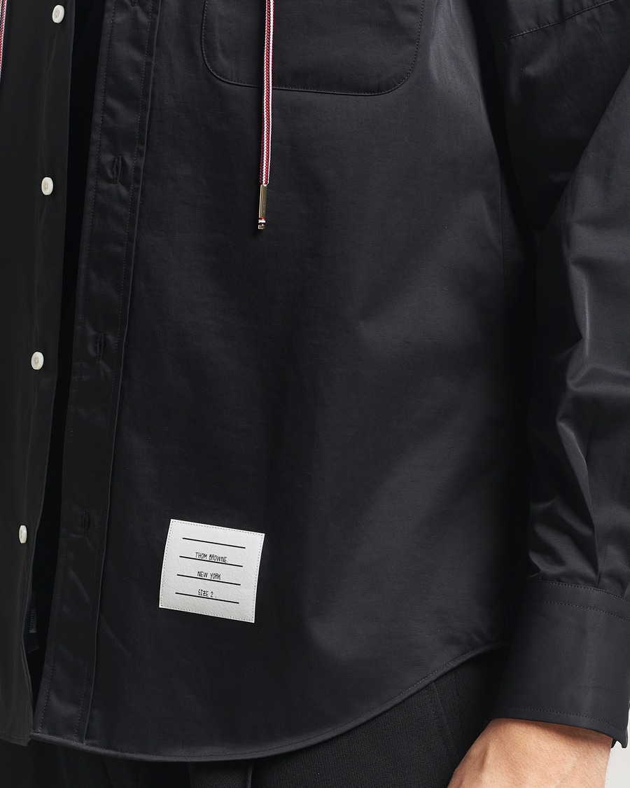 Homme | Chemises | Thom Browne | Long Sleeve Hooded Overshirt Black