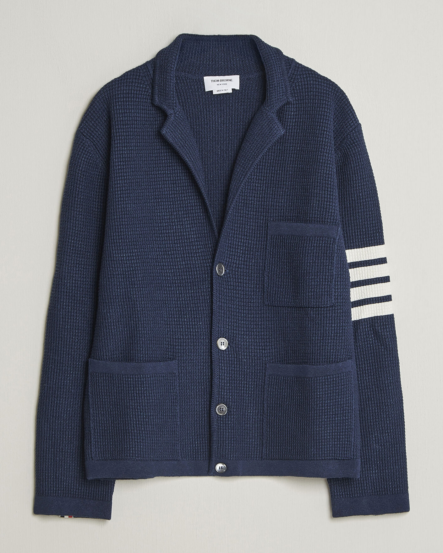 Heren | Truien | Thom Browne | Textured 4 Bar Cardigan Jacket Navy