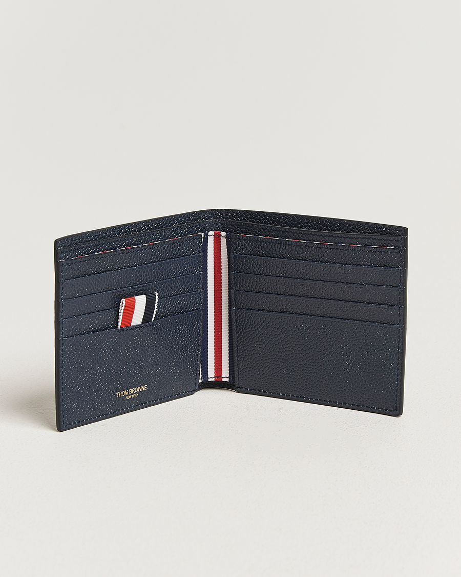 Homme | Portefeuilles | Thom Browne | Pebble Grain Leather Wallet Navy