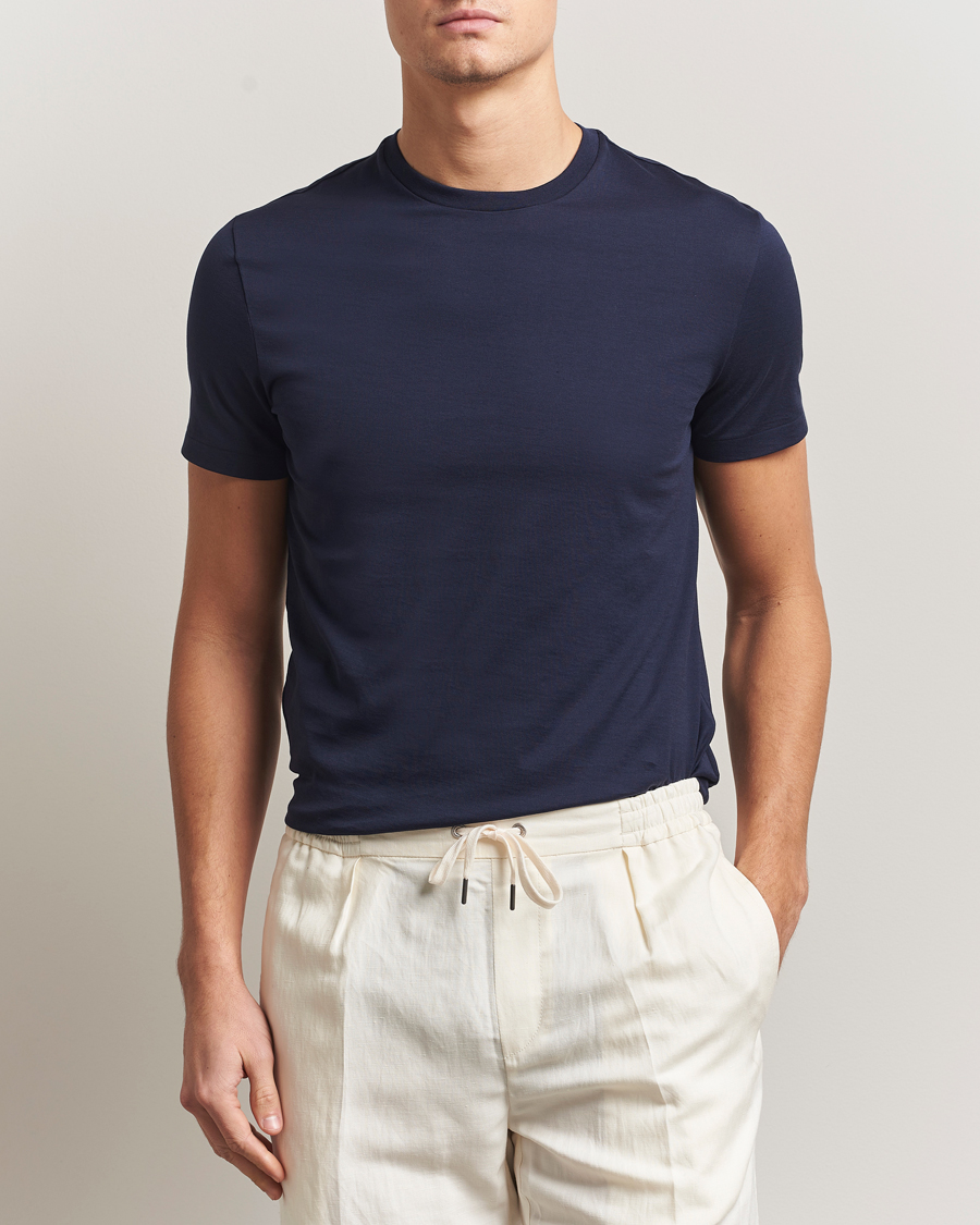 Homme | T-shirts | Ralph Lauren Purple Label | Luxury Cotton T-Shirt Chairman Navy