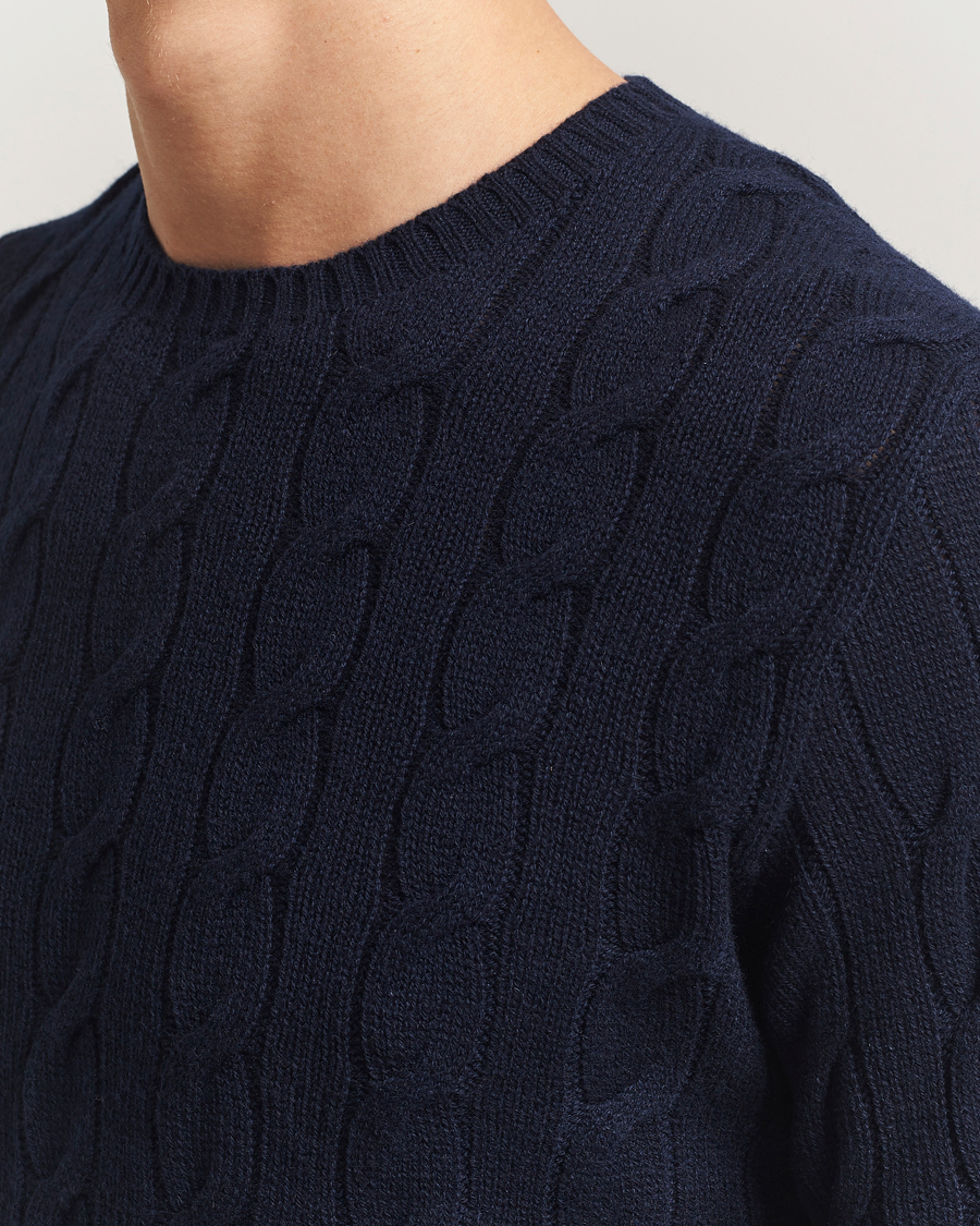 Homme | Pulls Et Tricots | Ralph Lauren Purple Label | Cashmere Cable Sweater Chairman Navy