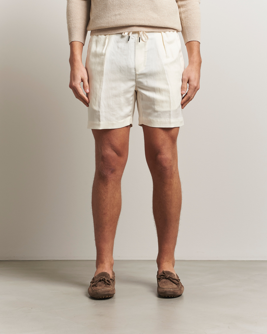 Homme | Shorts | Ralph Lauren Purple Label | Silk/Linen Drawstring Shorts Cream