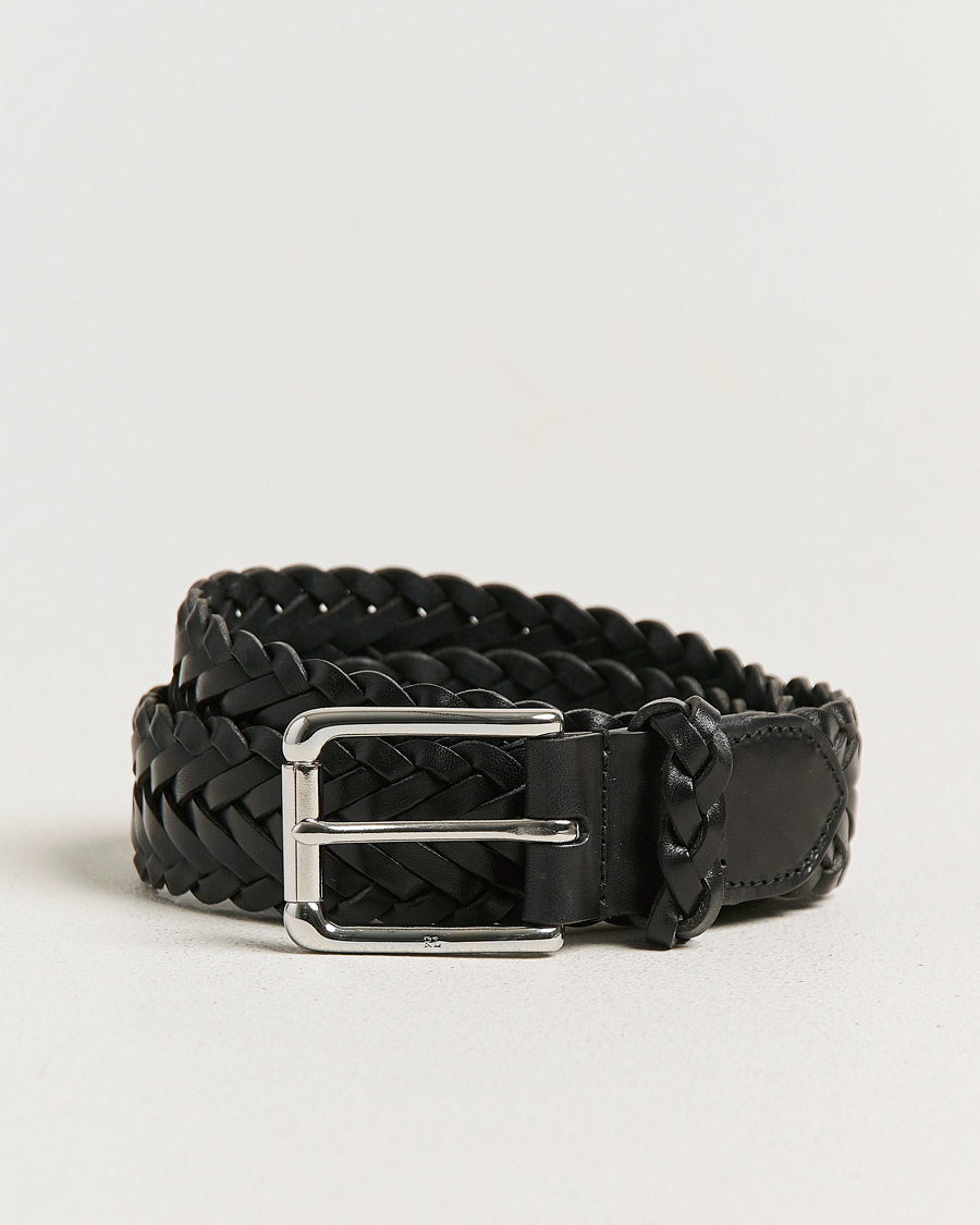Homme | Ceintures | Ralph Lauren Purple Label | Braided Belt Black Vachetta