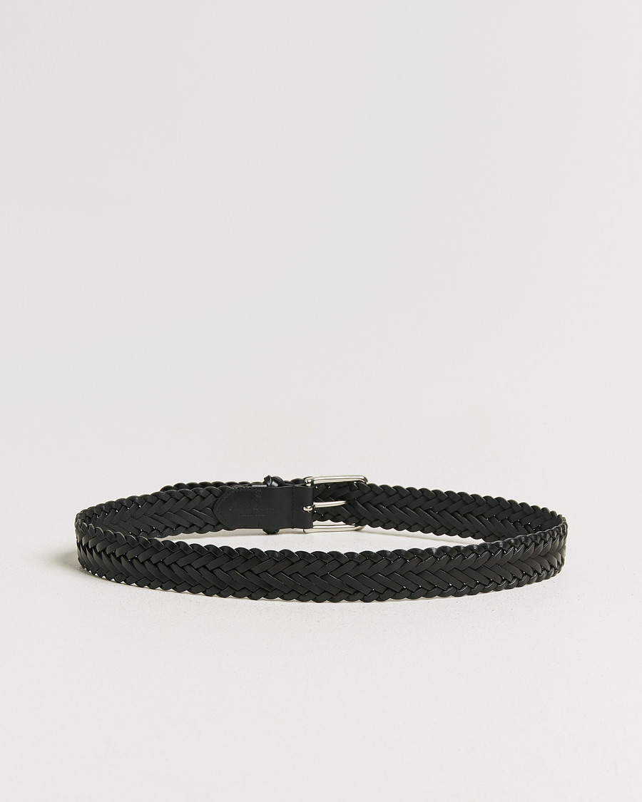 Heren | Riemen | Ralph Lauren Purple Label | Braided Belt Black Vachetta