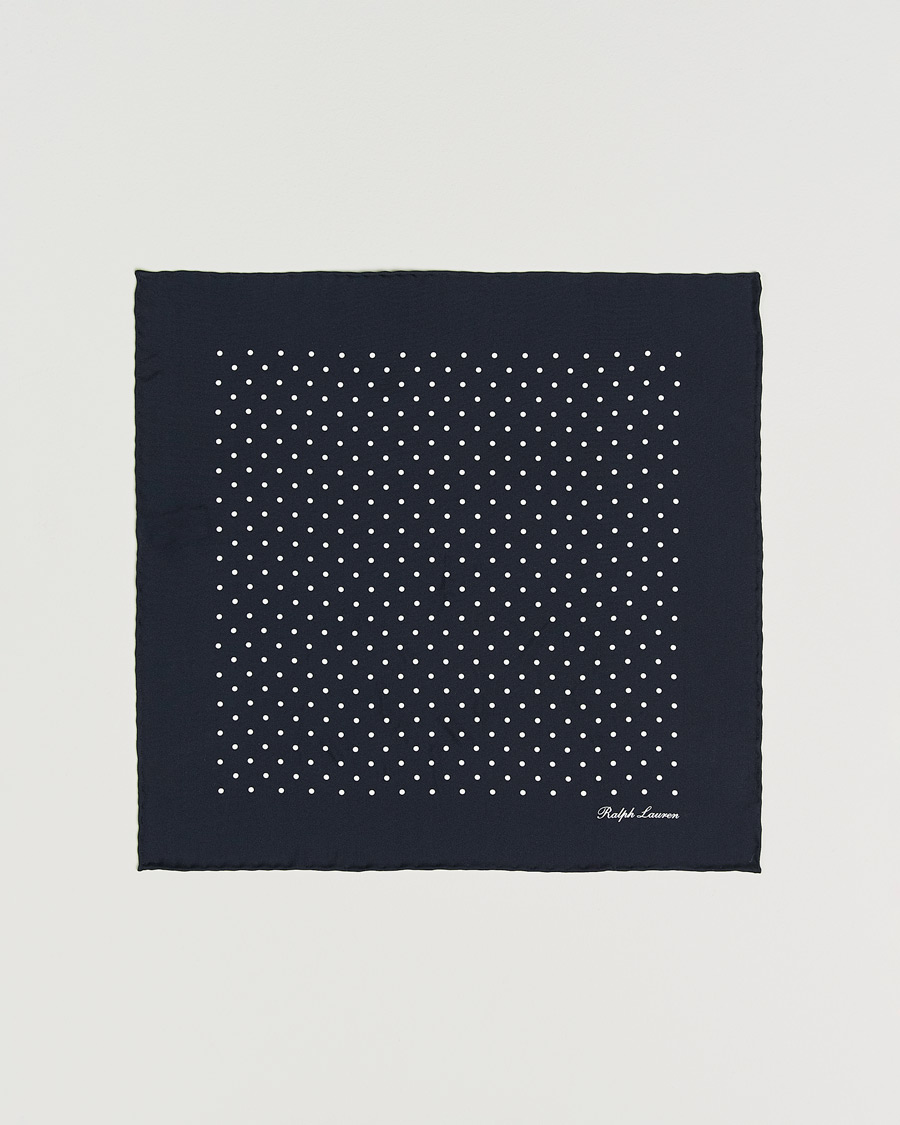 Heren | Pochets | Ralph Lauren Purple Label | Silk Dotted Pocket Square Navy