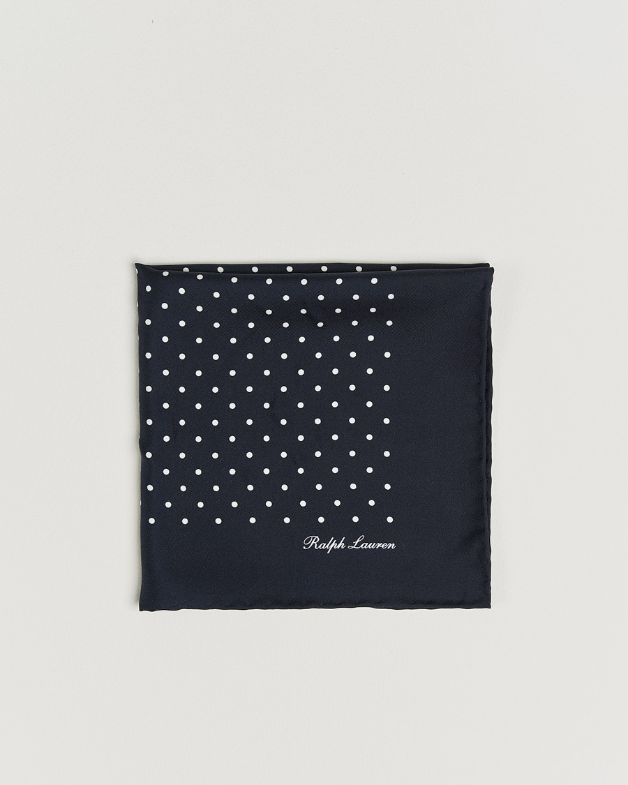 Heren | Pochets | Ralph Lauren Purple Label | Silk Dotted Pocket Square Navy
