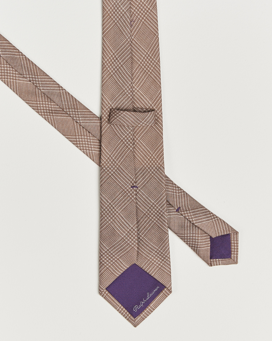 Heren | Stropdassen | Ralph Lauren Purple Label | Glenplaid Silk Tie Beige