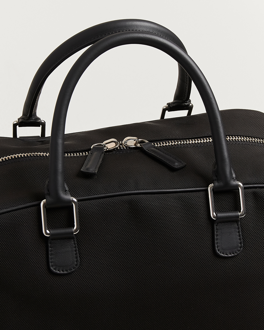 Heren | Tassen | Anderson's | Balistic Nylon/Leather Weekendbag Black