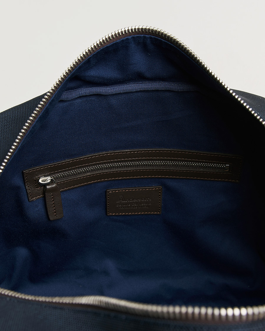 Homme | Sacs | Anderson's | Balistic Nylon/Leather Weekendbag Navy