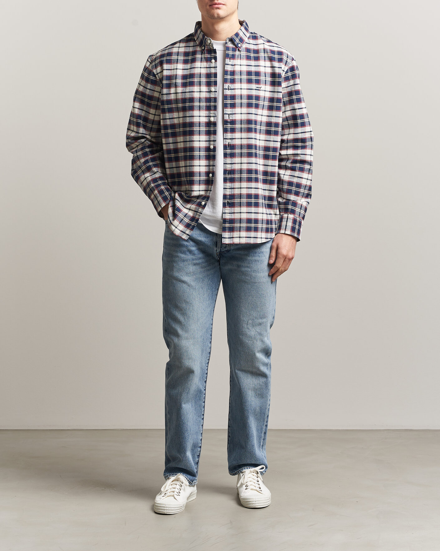 Heren | Overhemden | Levi's | Cotton Checked Shirt Dress Blues