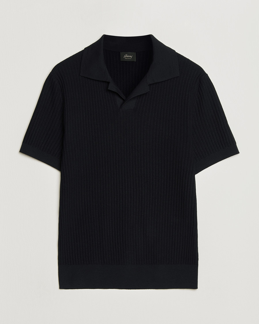 Homme | Pulls Et Tricots | Brioni | Knitted Rib Wool Polo Navy