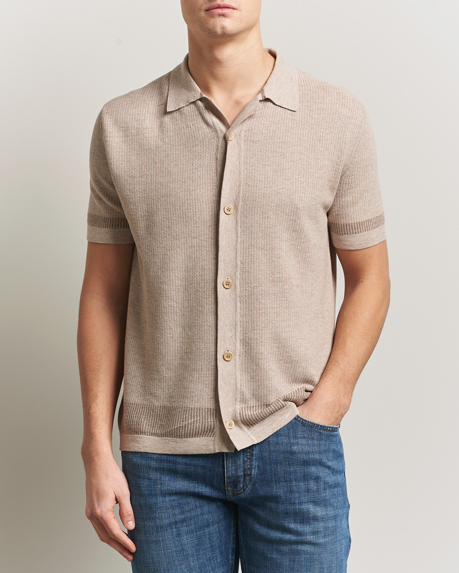 Homme | Chemises | Brioni | Cotton/Linen Cuban Shirt Beige