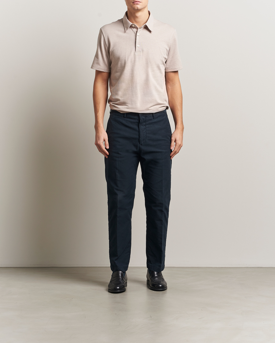 Homme | Polos | Brioni | Short Sleeve Cotton Piquet Polo Beige