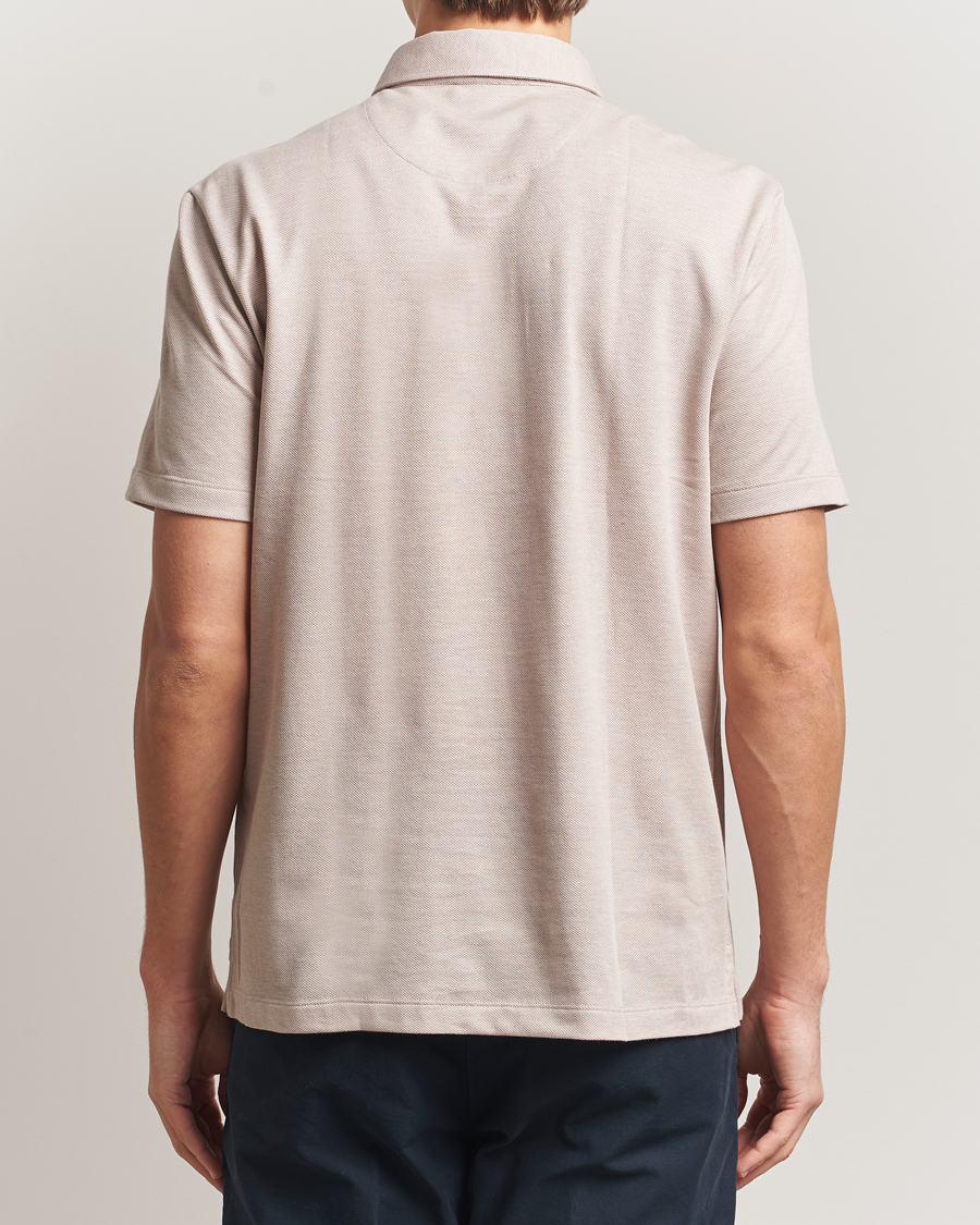 Heren | Polo's | Brioni | Short Sleeve Cotton Piquet Polo Beige