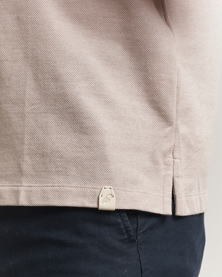 Heren | Polo's | Brioni | Short Sleeve Cotton Piquet Polo Beige