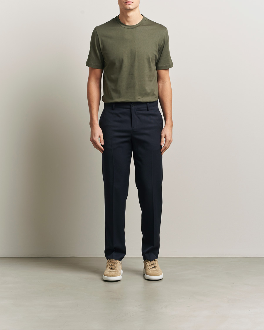 Heren | T-shirts | Brioni | Short Sleeve Cotton T-Shirt Military