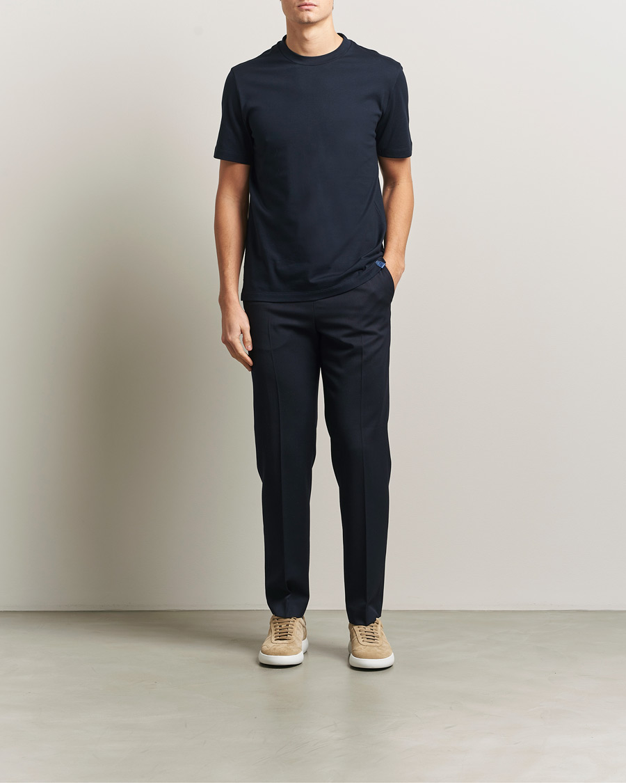 Homme | T-shirts | Brioni | Short Sleeve Cotton T-Shirt Navy