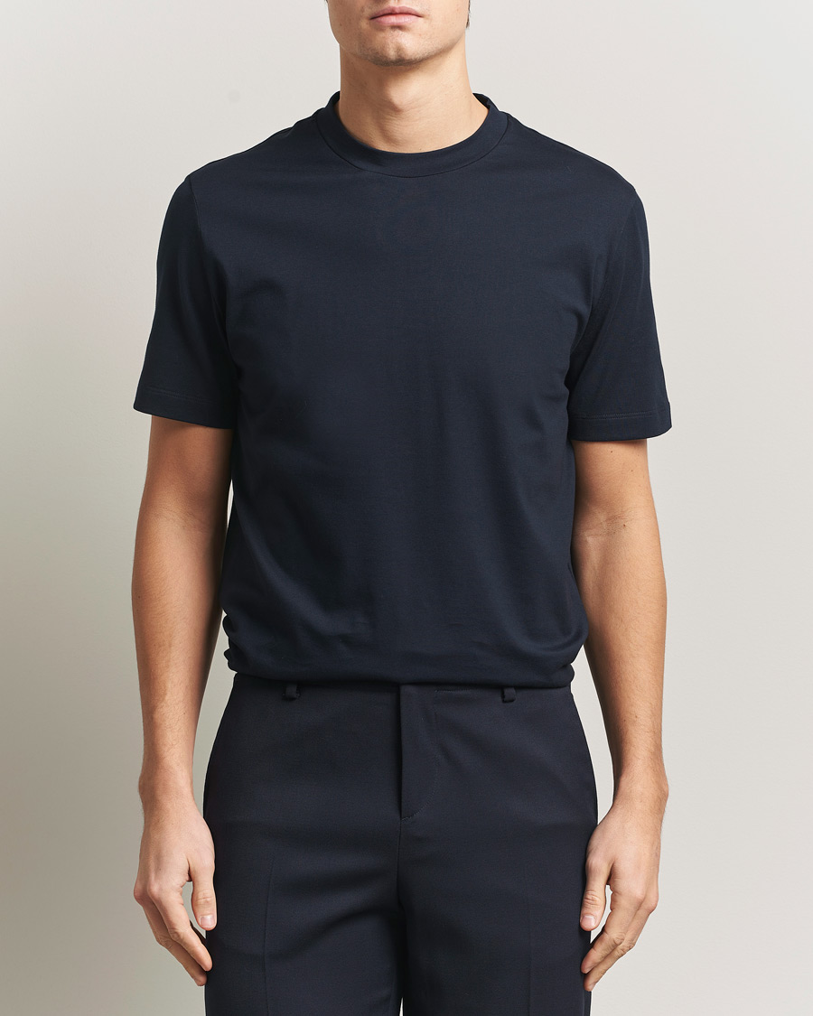 Homme | T-shirts | Brioni | Short Sleeve Cotton T-Shirt Navy