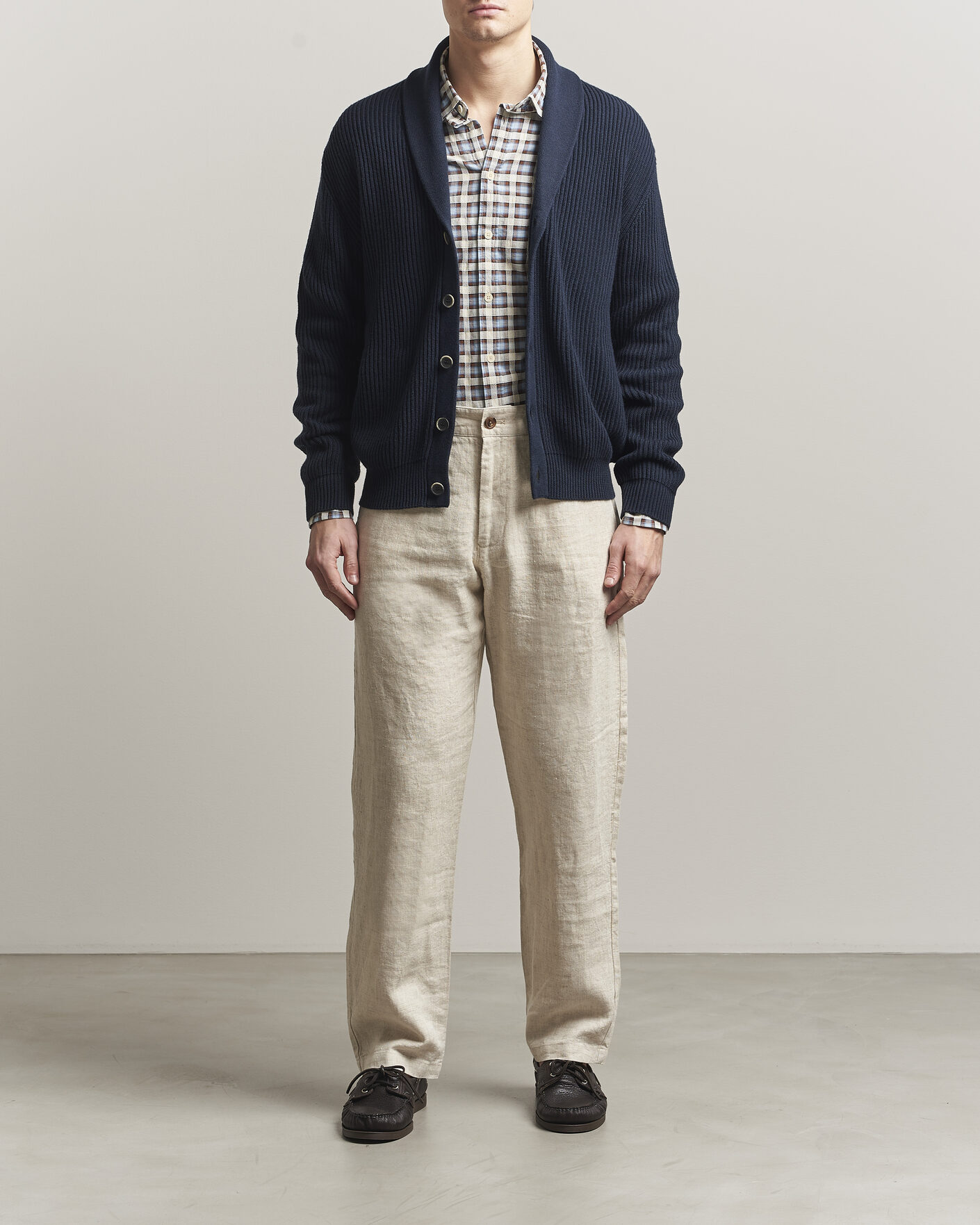 Heren | Truien | Altea | Cotton/Cashmere Shawl Cardigan Navy