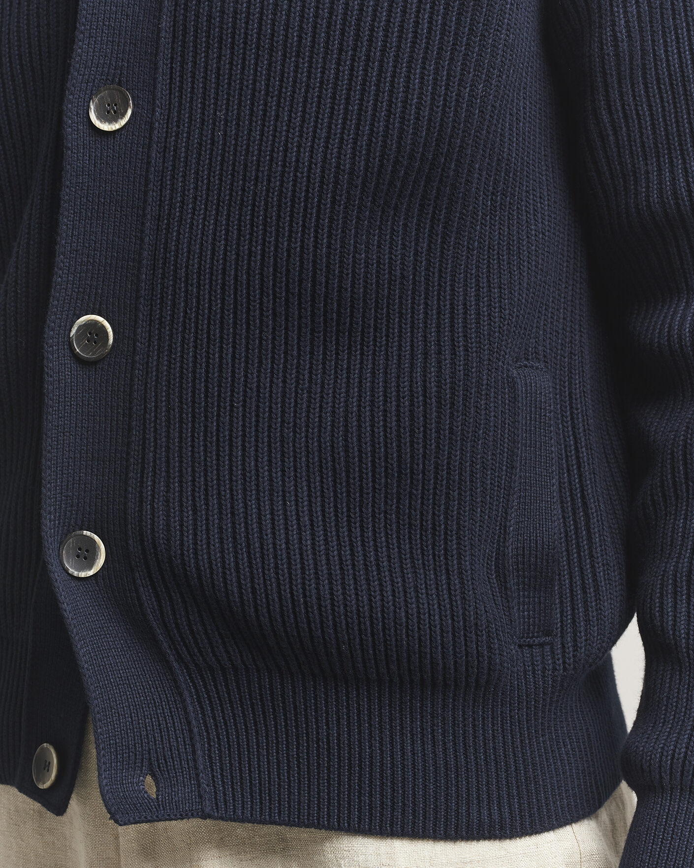 Heren | Truien | Altea | Cotton Rib Cardigan Jacket Navy
