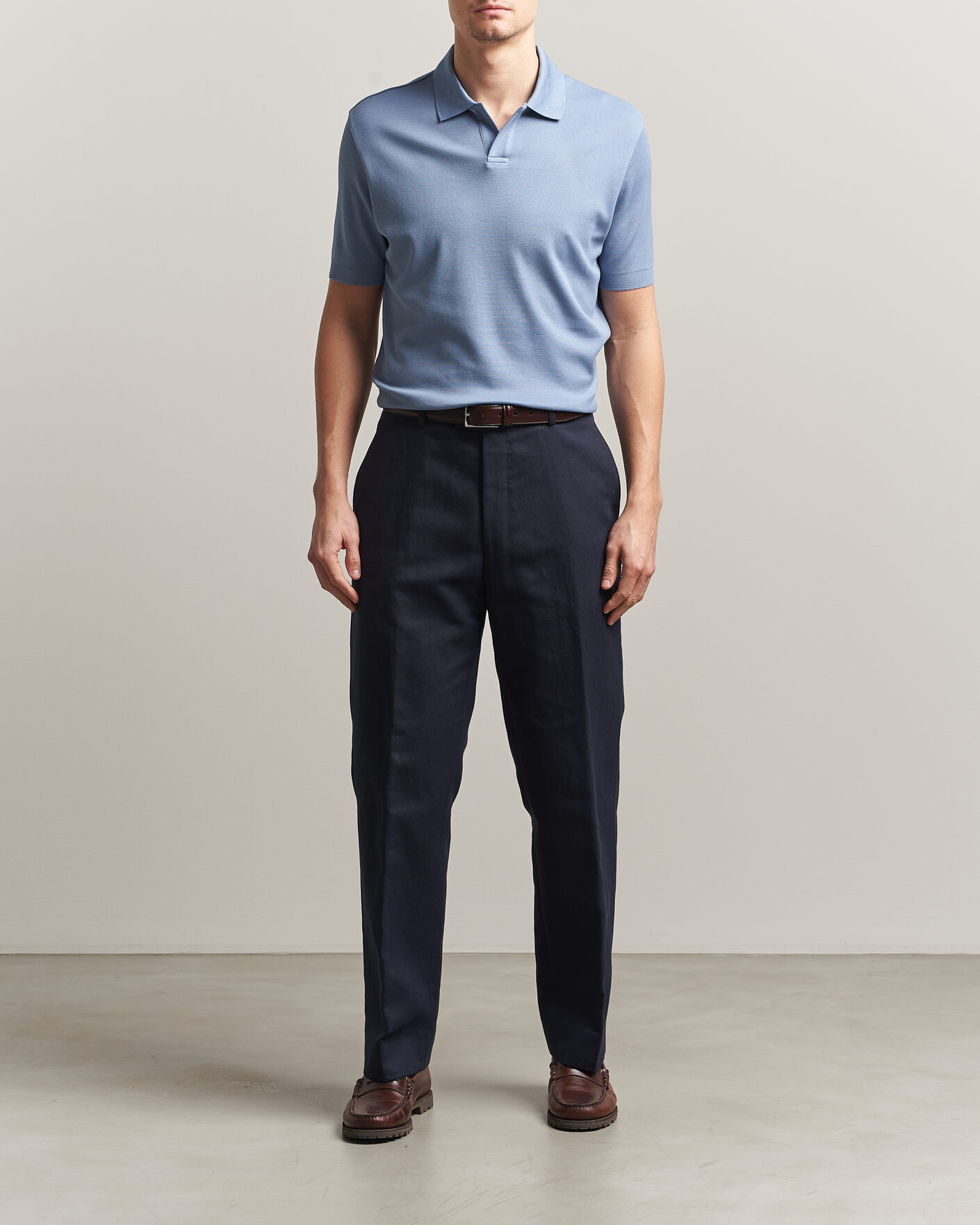 Homme | Polos | Altea | Jersey Piquet Polo Light Blue