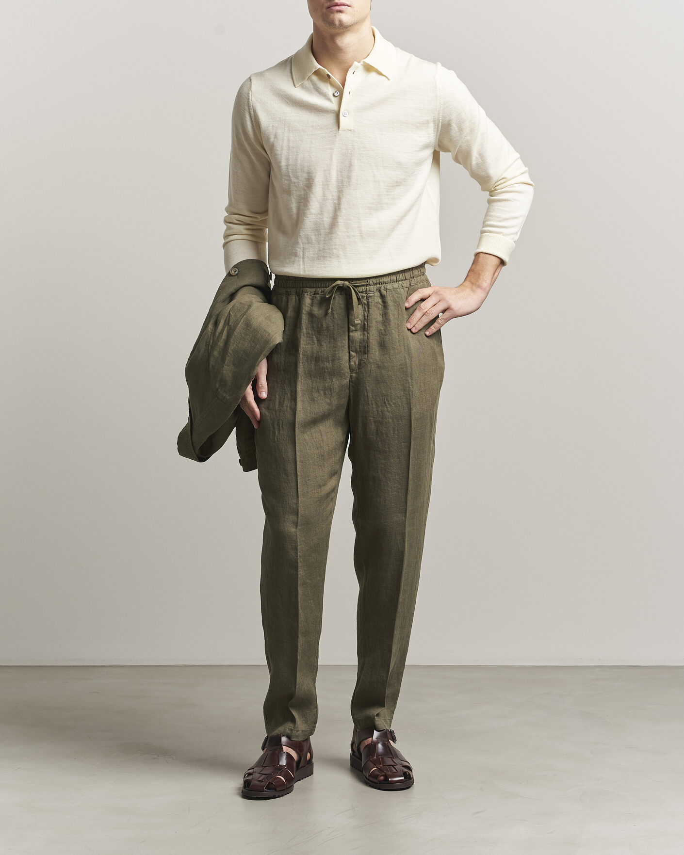 Heren | Broeken | Altea | Linen Pants Military